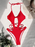 Yipinpay Women One Piece Swimsuit Push Up Female Swimwear Swimming Suit Bandage High Cut Bathing Suit Monokini BeachwearBodysuit