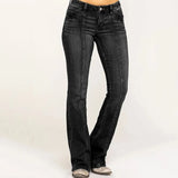 Yipinpay New Women's Low Waist Boot Cut Jeans Fashion Slim Stretch Denim Flared Pants Casual Female Trousers XS-4XL Drop Shipping