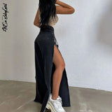 yipinpay Baggy Jeans Wide Leg Pants Side Split Out Denim Pants Women Streetwear 2000s Aesthetic Summer Straight High Waisted Trousers