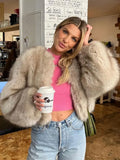 Yipinpay Fluffy Faux Fur Coat For Women Elegant Loose Long Sleeve Cardigan Jacket Female Luxury High Street Thick Lady Outerwear