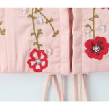 Yipinpay High Quality Women Floral Embroidery Beading Pink Strapless Top Lacing Up Bandage Back Female Summer Sexy Crop Top