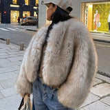 Yipinpay Fluffy Faux Fur Coat For Women Elegant Loose Long Sleeve Cardigan Jacket Female Luxury High Street Thick Lady Outerwear