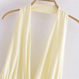 Yipinpay Ruched Backless Dress Women Halter Bodycon Long Dress Women Off Shoulder Sexy Summer Dresses Woman Evening Party Dresses