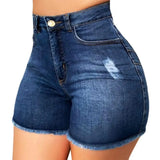 Yipinpay Summer New Grey Blue High Waist Ripped Denim Shorts For Women Fashion Slim Stretch Sexy Skinny Jeans Shorts S-3XL Drop Ship