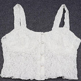 yipinpay White Crop Top Women Camisole 2023 Summer Vest Fashion Club Party Outfits Button Up Tank Tops Streetwear Sleeveless Corset