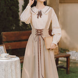 Yipinpay Vintage Bow Shirt Women Kawaii Cute Long Sleeve Peter Pan Collar Elegant Lolita Blouse Autumn School Shirt for Girls 920