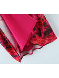 Yipinpay Summer Women Vintage Floral Print Wire Bra Halter Sling Sexy Dress Fashion Backless Ladies Night Out Party Mini Robe