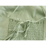 Yipinpay 2024 Women Light Khaki Side Slit Draped Midi Dresses Sexy Backless Thin Straps Female Party Summer Dress