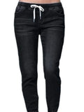 Yipinpay 2024 Women's Loose Jeans Plus Size Elastic Waist Ladies Comfortable Casual Foot Retraction Lantern Pants