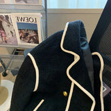 Yipinpay Black Jacket Fragrant Lamb Wool Short Coat Vintage Chaquetas Para Mujer Y2k Women Clothing Roupas Femininas Top