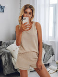 Yipinpay Two Piece Set for Women Summer Suit Tassel Sleeveless Tank Top and Shorts Casual Tracksuit Elegant Outfit 2023 Loungewear