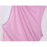 Yipinpay Pink Tulle Mini Dress Woman Mesh Bodycon Dress Women Sleeveless Semi Sheer Short Dresses For Women Ruched Summer Dresses