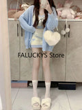 Yipinpay Sweet 3 Piece Set Women Evening Party Y2k Cardigan + Office Lady Casual Mini Skirt + Slim Vest Korean Fashion Chic