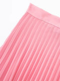 Yipinpay Pink Pleated Skirt Woman High Waist Long Skirts For Women Fashion 2023 Summer Midi Skirt Streetwear Elegant Women's Skirts