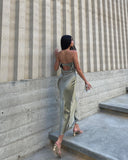 Yipinpay Women Sleeveless Backless Dress Solid Color Strapless Elegant Fashion Cocktail Party Wedding Banquet Dress Street Style S-XL