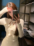 Yipinpay Color Short Party Dress Elegant Bodycon Knitted Mini Dress Woman 2024 Spring One Piece Dress Korean Fashion Slim Design