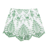 Yipinpay 2023 Woman Embroidery Short Sets Green Cut Out Summer Shorts For Women Mid-Waist Boho Beach Mini Shorts Woman Fashion