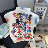 Yipinpay Cartoon Print T-shirt Short Sleeve Graphics T Shirt Women Y2k Streetwear Tops 2023 Kawaii Clothes Korean Fashion Tees