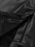 Yipinpay Vintage Brown Pu Pants Women Winter High Waist Wide Leg Pants Warm Pleated Floor-Length Office Ladies Solid Trousers