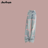 Yipinpay Women's 2024 Summer New Jeans Matching Set Korean Elegant Strap Blouse Letter Denim Pants Three Piece Female Chic Trousers Suit