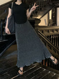 Yipinpay Black Sequin Slim Long Skirt Women High Waist Luxury Elegant Fashion Streetwear Y2k Maxi Skirt Glitter Ladies Long Skirt