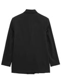 Yipinpay 2023 Black Oversize Blazer Woman Double Breasted Office Elegant Female Blazer Casual Long Sleeve Women's Spring Jacket