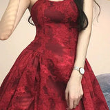 Yipinpay Hot Girl Red Strapless Printed Dress for Women's Summer Slim Fit Sexy Floral A-line Short Dress Fashion Female Clothes
