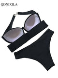Yipinpay Woman Separate Swimsuit Beach Outfits High Waist Sexy Bikini Set 2 Pieces Plus Size Bathing Suit Feminine Women's Swimwear