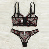 Yipinpay Sexy Lingerie Women Sexy Mesh Perspective Lace Seamless Bra Brief Sets Sexy Underwear Set Sensual Lingerie Erotic Costume
