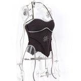 Yipinpay Women y2k Clothes Camisole Crop Tops Summer 2023 T-shirt Halter Open Back Sleeveless Slim Vest Vintage Aesthetic Tees Streetwear