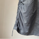 yipinpay Women's Cargo Skirt Europe America Style Baggy Drawstring Split Versatile Temperament Recreational Medium and Long Cargo Skirt