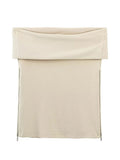 Yipinpay Black Tube Top Female Zip Off Shoulder Tops For Women Beige Sleeveless Corset Top Woman Streetwear Y2k Backless Sexy Tops