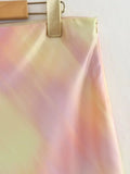 Yipinpay Tie Dye Satin Skirt Women High Waist Midi Skirt Women Summer Long Skirts For Women Fashion 2023 Elegant Women's Skirts Sets