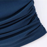 Yipinpay Asymmetric Crop Top Women Ruched Off The Shoulder Top Female Sleeveless Sexy Tops Woman Fashion Streetwear Summer Tops