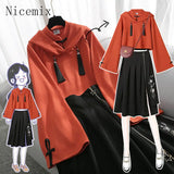 Yipinpay Women Set Early Autumn New Chinese Style Age Reducing Sweet Slim Red Sweatshirt Black Long Skirt Two Piece Set Women Outfits