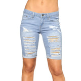 Yipinpay denim shorts women summer Ripped Jeans shorts fashion casual Skinny shorts 2024 new Top quality