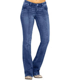 Yipinpay New Women's Low Waist Boot Cut Jeans Fashion Slim Stretch Denim Flared Pants Casual Female Trousers XS-4XL Drop Shipping
