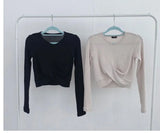 Yipinpay O Neck T-shirt Crop Tops Casual High Waist Wide Leg Pants Black Two Piece Sets Womens Outifits Tracksuit Sweatpants