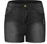 Yipinpay Summer New Grey Blue High Waist Ripped Denim Shorts For Women Fashion Slim Stretch Sexy Skinny Jeans Shorts S-3XL Drop Ship