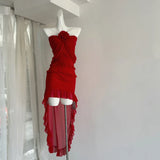 Yipinpay Summer Slim French Vintage Dress Women Evening Party Sexy Midi Dress Office Lady Causal Outwear Strap Dress Korean Fashion