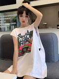 Yipinpay Y2K Punk Vest Men High Street American Print Sleeveless T-shirt Women's Summer Korean Loose Basketball Uniform Tank Top