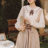 Yipinpay Vintage Bow Shirt Women Kawaii Cute Long Sleeve Peter Pan Collar Elegant Lolita Blouse Autumn School Shirt for Girls 920