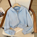 Yipinpay Sets 2023 Sweatpants Casual Wide Leg Pants Zip Up Hoodies Autumn Hooded Sweatshirt Tracksuit 2 Piece Sets Femme