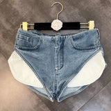 Yipinpay High Waist Spicy Girl Irregular Denim Shorts Women Summer New Fashion Elastic Tight Hot Pants Jeans Women Clothing