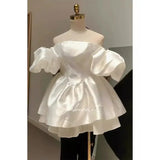 Yipinpay New High end Unique Light Luxury Off Sholuder Strapless Dresses for Women Spicy Girl Waist Slimming A-line Short Dress