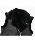 Yipinpay Black Faux Leather Jacket Women Faux Fur Sleeveless Vest Woman Winter 2023 Streetwear Y2k Zip Vest For Women Fashion Vests