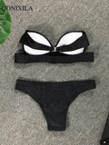 Yipinpay Woman Separate Swimsuit Beach Outfits High Waist Sexy Bikini Set 2 Pieces Plus Size Bathing Suit Feminine Women's Swimwear