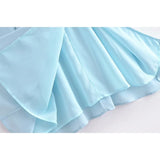 Yipinpay Women French Style Light Blue Front Slit Sling Dresses Sexy Sleeveless High Waist Female Holiday Summer Chiffon Dress
