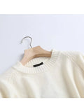 Yipinpay 2024 Women High Quality Woolen Knit Sweater Long Sleeve O Neck Female Jumper Loose Pullovers