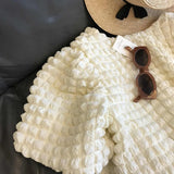 Yipinpay Summer Puff T Shirt for Women Short Sleeve 3D Plaid Shirts for Women Y2k Tops Graphic Tee Mujer Camisetas Casual Wild